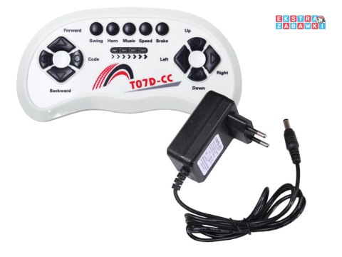 Wózek widłowy na akumulator - żółty, 2x25W 12V/10Ah, pilot, EVA, ekoskóra, pasy, efekty dźwiękowe [PA0255]