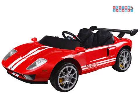 Ford GT 4 dwuosobowy na akumulator - czerwony, 4x4 24V/7Ah, pilot, LED, EVA, ekoskóa, pasy [PA0337]