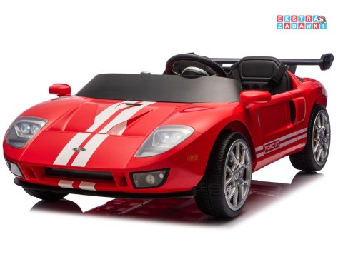 Ford GT 4 dwuosobowy na akumulator - czerwony, 4x4 24V/7Ah, pilot, LED, EVA, ekoskóa, pasy [PA0337]