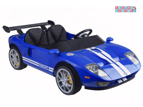 Ford GT 4 dwuosobowy na akumulator - niebieski, 4x4 24V/7Ah, pilot, LED, EVA, ekoskóa, pasy [PA0337]