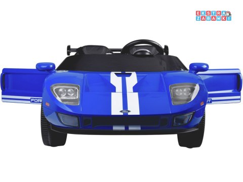 Ford GT 4 dwuosobowy na akumulator - niebieski, 4x4 24V/7Ah, pilot, LED, EVA, ekoskóa, pasy [PA0337]
