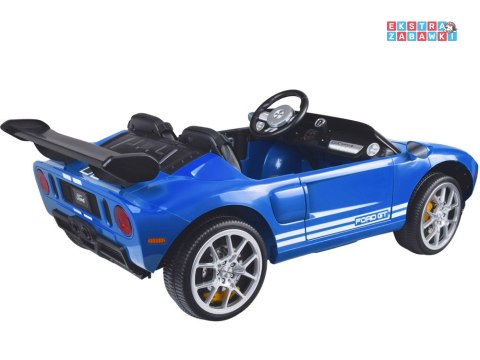 Ford GT 4 dwuosobowy na akumulator - niebieski, 4x4 24V/7Ah, pilot, LED, EVA, ekoskóa, pasy [PA0337]