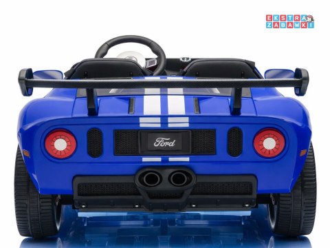 Ford GT 4 dwuosobowy na akumulator - niebieski, 4x4 24V/7Ah, pilot, LED, EVA, ekoskóa, pasy [PA0337]