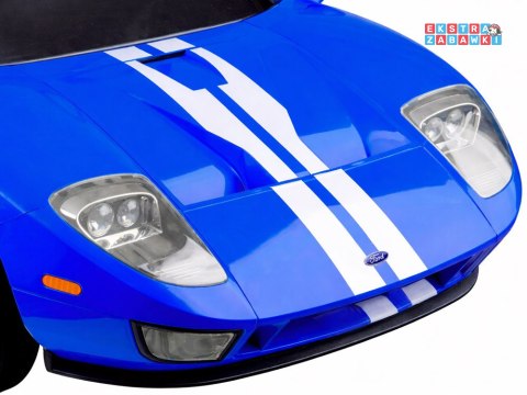 Ford GT 4 dwuosobowy na akumulator - niebieski, 4x4 24V/7Ah, pilot, LED, EVA, ekoskóa, pasy [PA0337]