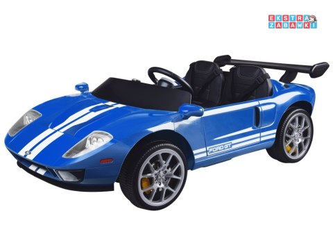 Ford GT 4 dwuosobowy na akumulator - niebieski, 4x4 24V/7Ah, pilot, LED, EVA, ekoskóa, pasy [PA0337]