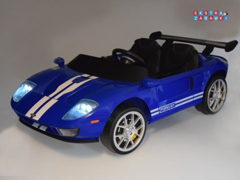 Ford GT 4 dwuosobowy na akumulator - niebieski, 4x4 24V/7Ah, pilot, LED, EVA, ekoskóa, pasy [PA0337]