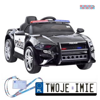 Auto radiowóz policyjny na akumulator - 12V/4.5Ah, EVA, panel dźwiękowy, syrena, megafon, pilot, policja [PA0218]