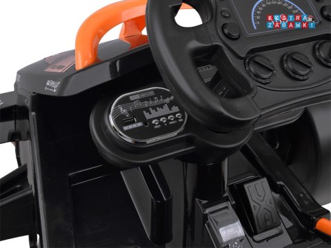 Bolid Formuła E McLaren NEOM na akumulator - pomarańczowy, 2x45W 12V/7Ah, pilot, EVA, pas, ekoskóra, panel muzyczny [PA0346]