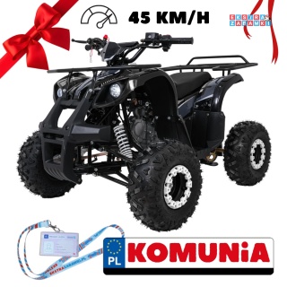 Czarny quad spalinowy WILDPEAK 110cc - jednocylindrowy, czterosuw, pompowane opony, rozrusznik [ATV006]