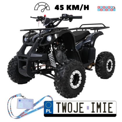 Czarny quad spalinowy WILDPEAK 110cc - jednocylindrowy, czterosuw, pompowane opony, rozrusznik [ATV006]