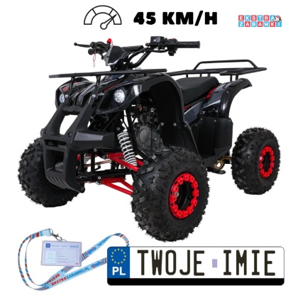 Czerwony quad spalinowy WILDPEAK 110cc - jednocylindrowy, czterosuw, pompowane opony, rozrusznik [ATV006]