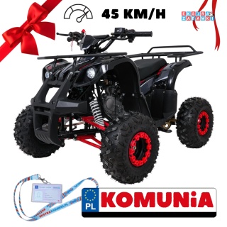 Czerwony quad spalinowy WILDPEAK 110cc - jednocylindrowy, czterosuw, pompowane opony, rozrusznik [ATV006]