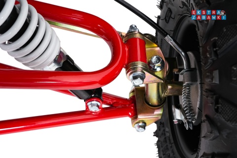 Czerwony quad spalinowy WILDPEAK 110cc - jednocylindrowy, czterosuw, pompowane opony, rozrusznik [ATV006]