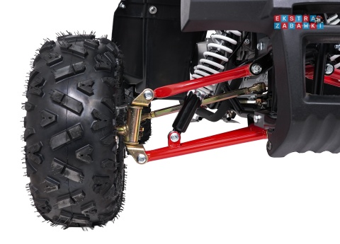 Czerwony quad spalinowy WILDPEAK 110cc - jednocylindrowy, czterosuw, pompowane opony, rozrusznik [ATV006]