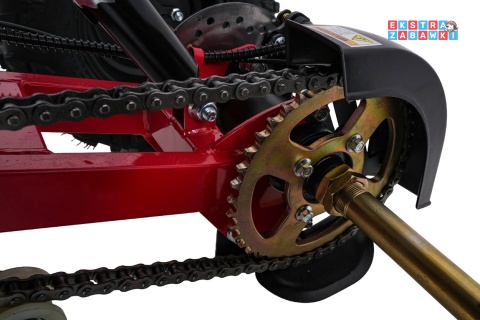 Czerwony quad spalinowy WILDPEAK 110cc - jednocylindrowy, czterosuw, pompowane opony, rozrusznik [ATV006]