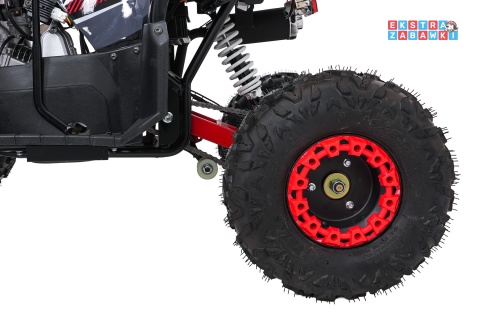 Czerwony quad spalinowy WILDPEAK 110cc - jednocylindrowy, czterosuw, pompowane opony, rozrusznik [ATV006]
