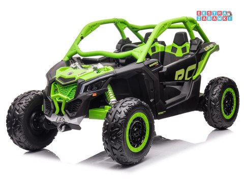 Buggy Can-am Maverick CA001 2-osobowy na akumulator - zielony, 4x200W 24V/7Ah, EVA, 3-punktowe pasy, LED, MP3 [PA0287]