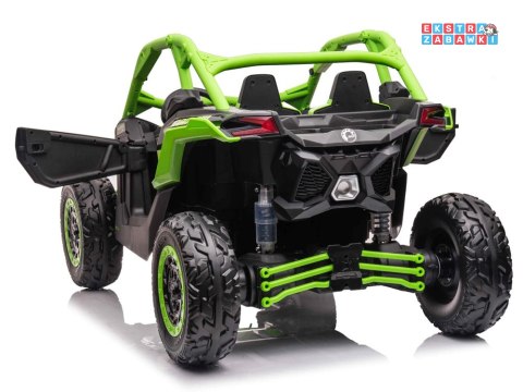 Buggy Can-am Maverick CA001 2-osobowy na akumulator - zielony, 4x200W 24V/7Ah, EVA, 3-punktowe pasy, LED, MP3 [PA0287]