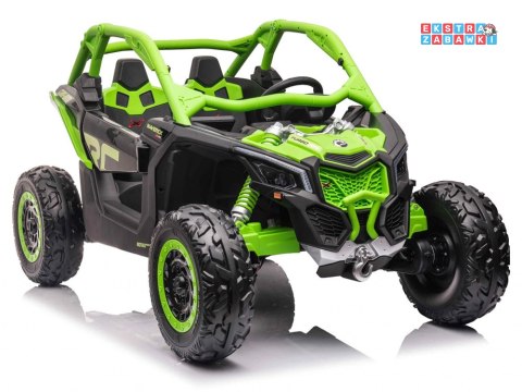 Buggy Can-am Maverick CA001 2-osobowy na akumulator - zielony, 4x200W 24V/7Ah, EVA, 3-punktowe pasy, LED, MP3 [PA0287]