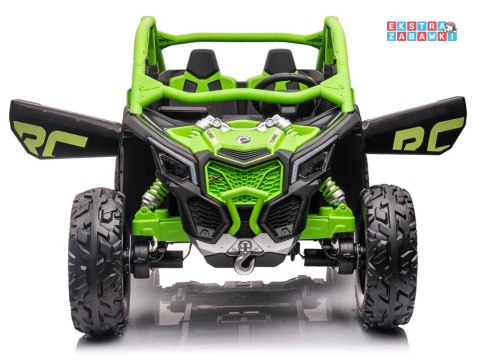 Buggy Can-am Maverick CA001 2-osobowy na akumulator - zielony, 4x200W 24V/7Ah, EVA, 3-punktowe pasy, LED, MP3 [PA0287]