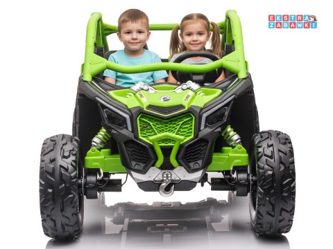 Buggy Can-am Maverick CA001 2-osobowy na akumulator - zielony, 4x200W 24V/7Ah, EVA, 3-punktowe pasy, LED, MP3 [PA0287]