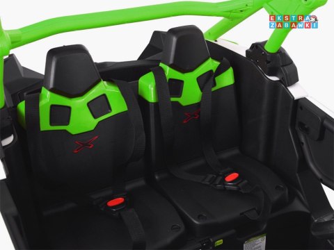 Buggy Can-am Maverick CA001 2-osobowy na akumulator - zielony, 4x200W 24V/7Ah, EVA, 3-punktowe pasy, LED, MP3 [PA0287]