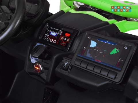 Buggy Can-am Maverick CA001 2-osobowy na akumulator - zielony, 4x200W 24V/7Ah, EVA, 3-punktowe pasy, LED, MP3 [PA0287]