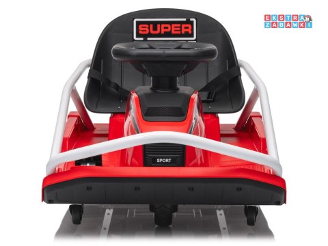 Gokart z funkcją driftu na akumulator - czerwony, 1x200W 24V/7Ah, silnik bezszczotkowy, do 50kg [PA0339]