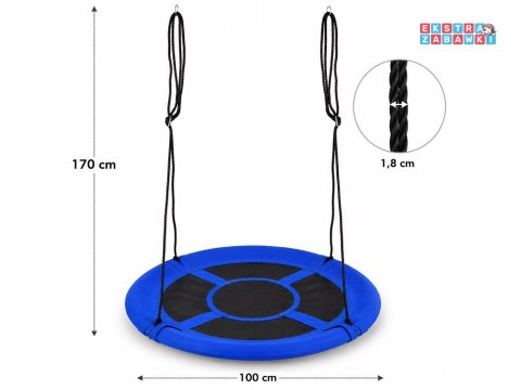 Huśtawka bocianie gniazdo okrągła śr. 100cm - max. obciążenie 250kg [SP0876]