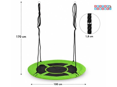 Huśtawka bocianie gniazdo okrągła śr. 100cm - max. obciążenie 250kg [SP0877]