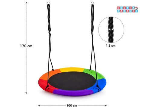 Huśtawka bocianie gniazdo okrągła śr. 100cm - max. obciążenie 250kg [SP0878]
