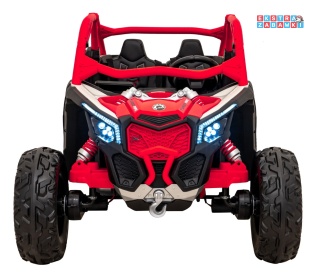 Maverick Turbo RR buggy dwuosobowy na akumulator - czerwony, 4x200W 24V/14Ah, koła EVA, ekoskóra, LED [DK-CA001]
