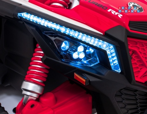 Maverick Turbo RR buggy dwuosobowy na akumulator - czerwony, 4x200W 24V/14Ah, koła EVA, ekoskóra, LED [DK-CA001]