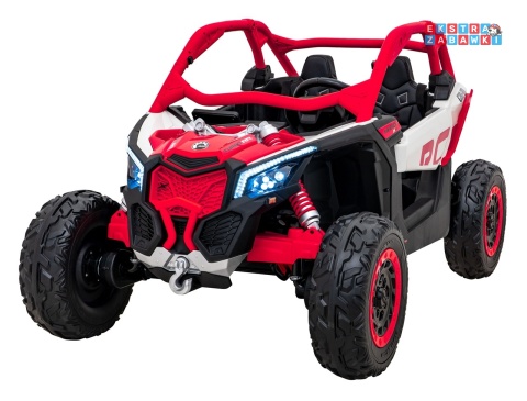 Maverick Turbo RR buggy dwuosobowy na akumulator - czerwony, 4x200W 24V/14Ah, koła EVA, ekoskóra, LED [DK-CA001]