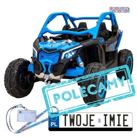 Maverick Turbo RR buggy dwuosobowy na akumulator - niebieski, 4x200W 24V/14Ah, koła EVA, ekoskóra, LED [DK-CA001]