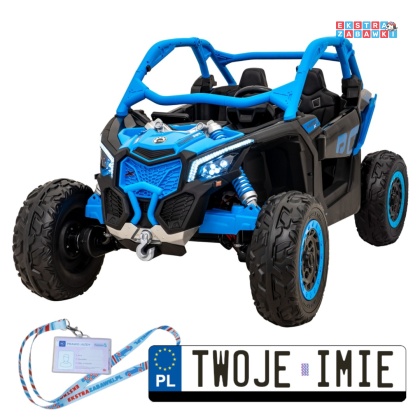 Maverick Turbo RR buggy dwuosobowy na akumulator - niebieski, 4x200W 24V/14Ah, koła EVA, ekoskóra, LED [DK-CA001]