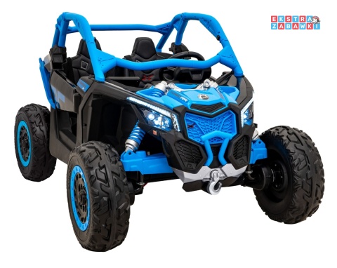 Maverick Turbo RR buggy dwuosobowy na akumulator - niebieski, 4x200W 24V/14Ah, koła EVA, ekoskóra, LED [DK-CA001]