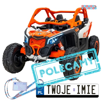 Maverick Turbo RR buggy dwuosobowy na akumulator - pomarańczowy, 4x200W 24V/14Ah, koła EVA, ekoskóra, LED [DK-CA001]