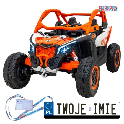 Maverick Turbo RR buggy dwuosobowy na akumulator - pomarańczowy, 4x200W 24V/14Ah, koła EVA, ekoskóra, LED [DK-CA001]