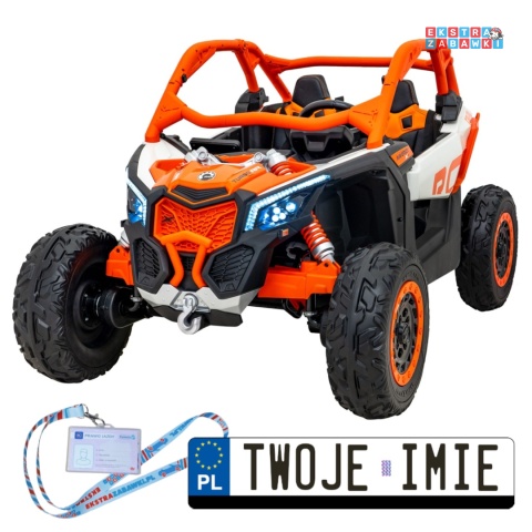 Maverick Turbo RR buggy dwuosobowy na akumulator - pomarańczowy, 4x200W 24V/14Ah, koła EVA, ekoskóra, LED [DK-CA001]
