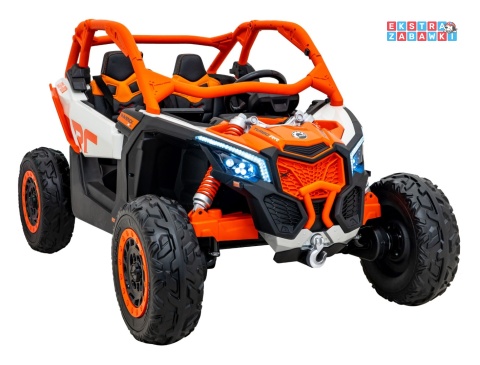 Maverick Turbo RR buggy dwuosobowy na akumulator - pomarańczowy, 4x200W 24V/14Ah, koła EVA, ekoskóra, LED [DK-CA001]
