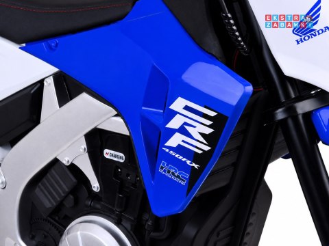Motorek cross HONDA CRF 450RX na akumulator - niebieski, 1x250W 24V/5Ah, 22km/h, pompowane koła, bezszczotkowy silnik [PA0345]