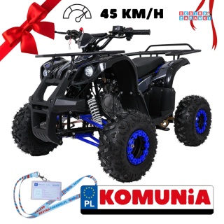 Niebieski quad spalinowy WILDPEAK 110cc - jednocylindrowy, czterosuw, pompowane opony, rozrusznik [ATV006]