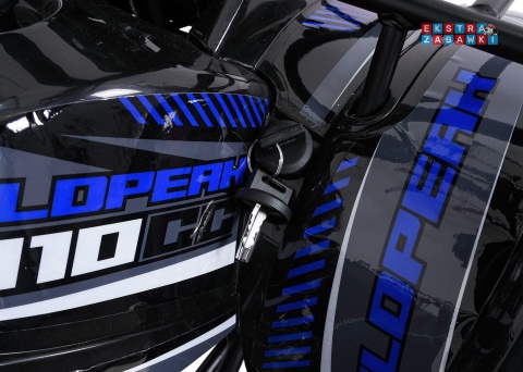 Niebieski quad spalinowy WILDPEAK 110cc - jednocylindrowy, czterosuw, pompowane opony, rozrusznik [ATV006]