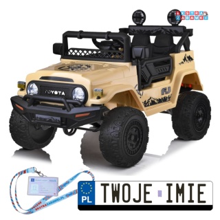 Toyota FJ Cruiser na akumulator - beżowy, 2x35W 12V/4.5Ah, EVA, ekoskóra, pilot [PA0301]