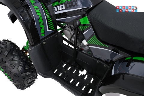 Zielony quad spalinowy WILDPEAK 110cc - jednocylindrowy, czterosuw, pompowane opony, rozrusznik [ATV006]