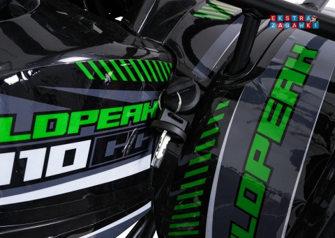 Zielony quad spalinowy WILDPEAK 110cc - jednocylindrowy, czterosuw, pompowane opony, rozrusznik [ATV006]