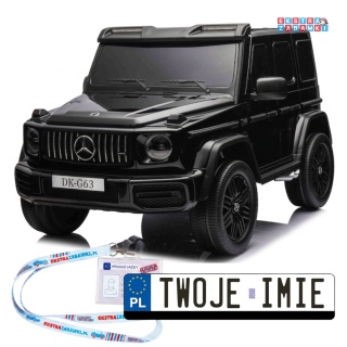 Mercedes G klasa 63 AMG 2-osobowy na akumulator - czarny, 4x200W 24V/7Ah, MP4, lakierowana karoseria, ekoskóra, pilot [PA0309]