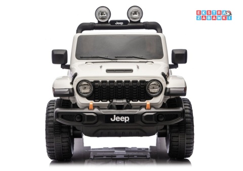 Biały Jeep Wrangler Rubicon LIFT modelu JWR555 na akumulator - 4x200W 24V/7Ah, ekoskóra, EVA, Bluetooth, pilot [JWR556]