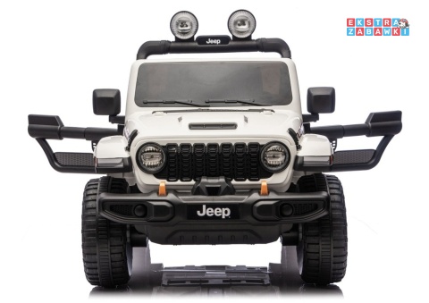 Biały Jeep Wrangler Rubicon LIFT modelu JWR555 na akumulator - 4x200W 24V/7Ah, ekoskóra, EVA, Bluetooth, pilot [JWR556]